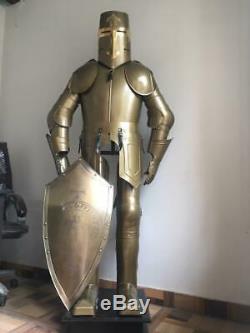 15th Century Medieval Knight Crusader Full Body Armour Suit of Armor WithShield