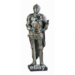 16th Century Knight Medieval Italian Armor Suit & Sword Replica Sculpture