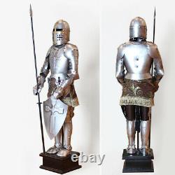 4 Handmade Medieval Knight Suit of Armor Gift Table Decor Statue Miniature 18''H