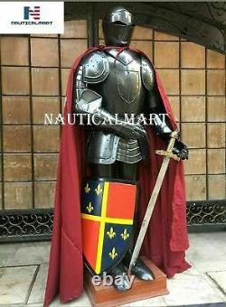 Antique Armour Medieval Wearable Knight Crusader Full Suit Of Armor Shield Sword
