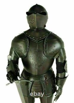 Antique Black Knight Suit of Armor Steel Full Size Body Armor