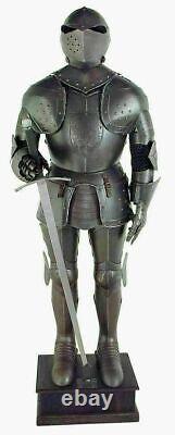 Antique Black Knight Suit of Armor Steel Full Size Body Armor