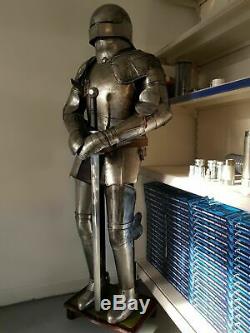 Antique Medieval Knight Suit of Templar WithSword Combat Full Body Armour Stand