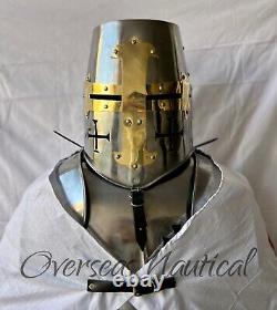 Antique Medieval Knight Wearable Suit Of Armor Crusader Full Body Larp Men Armor