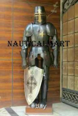 Antique Medieval Wearable Suit Of Armor Crusader Knight Full Body Armor Costume