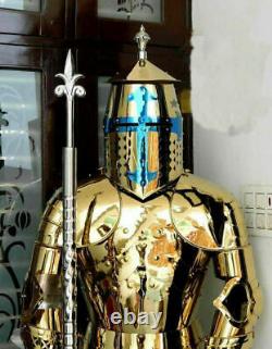Armor Stainless Steel Fully Wearable Medieval Templar Knight Full Suit Home Deco