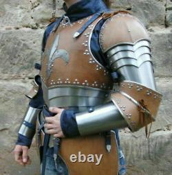 Armor Suit With Cuirass Pauldrons Arm Guards Medieval Knight Half Body Armor