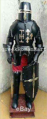 Armour Medieval Knight Crusader Full Suit Of Armor Collectible Interior Combat