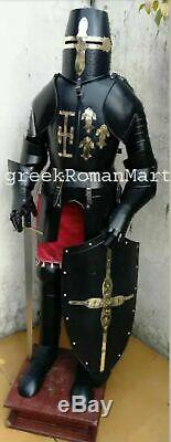Armour Medieval Knight Crusader Full Suit Of Armor Collectible Interior Combat