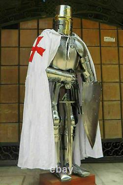 Armour Medieval Knight Suit Of Armor Templar Combat Full Body Armour With Base