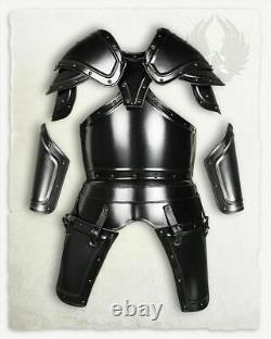 Blackened LARP Breasplate Steel Medieval Knight GEORG BARE Half Body Armor Suit