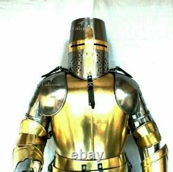 Brass Wearable Medieval Knight Suit Of Armor Crusader Gothic Full Body Templar