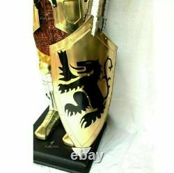 Brass Wearable Medieval Knight Suit Of Armor Crusader Gothic Full Body Templar