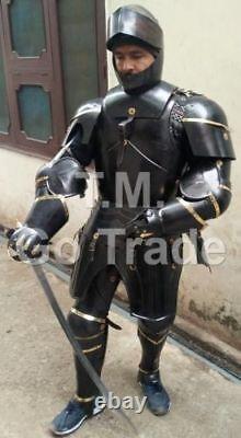 Combat Full Body Armour Black Knight Wearable Medieval Knight Suit of Armor Suit