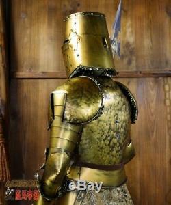Crusader Suit of Collectibles Armor Medieval Knight 6.5'H with spear and shield
