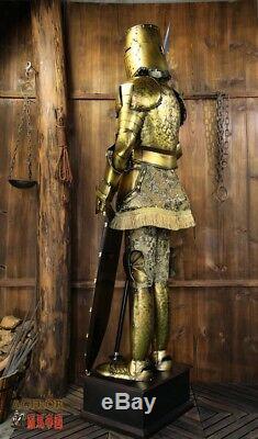 Crusader Suit of Collectibles Armor Medieval Knight 6.5'H with spear and shield