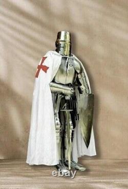 Crusader's Valor Silver Medieval Knight Full Body Suit of Armor Wearable