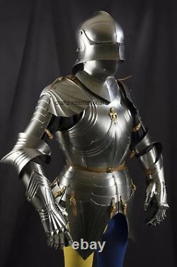 Custom Medieval Gothic Suit Of Half Body Knight Roman Armour Halloween Costume