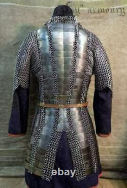 Early Medieval Riveted Chainmail Plate Armor Knight Lamellar Suit Of Armor