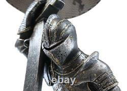 Ebros The Accolade Medieval Kneeling Knight Suit of Armor 22.5H Table Lamp