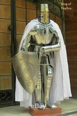 FULL BODY 15th CENTURY ARMOR MEDIEVAL WEARABLE SUIT OF KNIGHT CRUSADER REPLICA