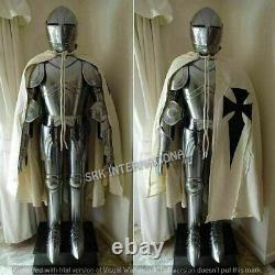 Full Body Armor Medieval Knight Suit of Templar Armor Wtunic Combat With Stand