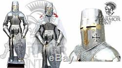 Full Body Armor Medieval Knight Templar Suit Of Armor with Sword Combat withstand