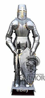Full Body Armor Medieval Knight Templar Suit Of Armor with Sword Combat withstand
