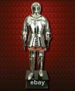 Full Body Armour X-Mas Medieval Knight Crusader Suit Of Armor With Wooden Base