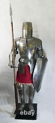 Full Size 6 Feet Knights Templar Suit Of Armour Medieval Armor Statue Costume