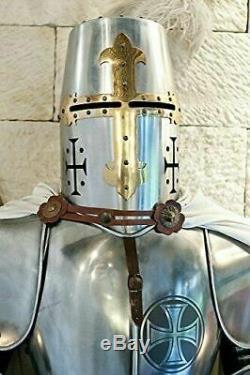 Full Suit of Armor Medieval Wearable Knight Crusader Costume Polish Finish