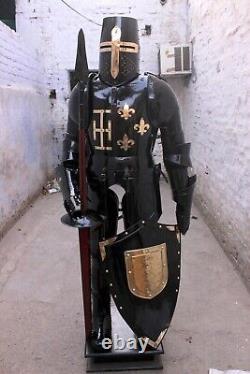 Fully Wearable Medieval Knight Suit Of Templar Armor Combat Full Body Armour T10