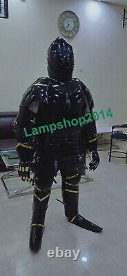 Gothic Black Medieval Knight Suit Of Armor Combat Full Body Armour Wearable Suit
