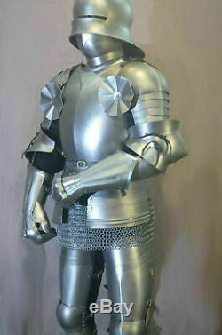 Gothic Medieval Knight Wearable Suit Of Armor Crusader Full Body Armour Shield