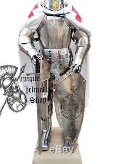 HALLOWEEN Medieval Knight Suit Armor Templar Combat Full Body Armour Stand