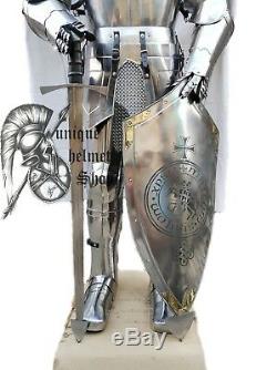 HALLOWEEN Medieval Knight Suit Armor Templar Combat Full Body Armour Stand