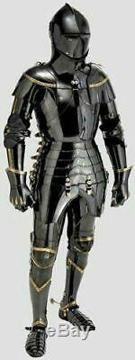Halloween Armour Medieval Wearable Knight Crusader Full Black Suit Of Armor