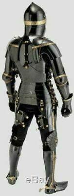 Halloween Armour Medieval Wearable Knight Crusader Full Black Suit Of Armor