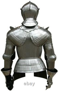 Halloween Gothic jacket Medieval Maximillian steel Half Larp Knight Armor suit