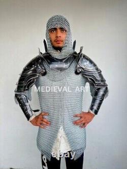 Halloween Medieval Knight Gorget pauldron Armor Suit Bracers Armor Larp Cosplay