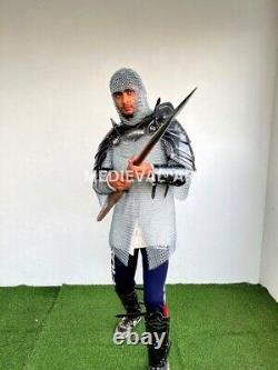 Halloween Medieval Knight Gorget pauldron Armor Suit Bracers Armor Larp Cosplay