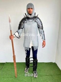 Halloween Medieval Knight Gorget pauldron Armor Suit Bracers Armor Larp Cosplay