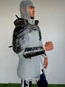 Halloween Medieval Knight Gorget pauldron Armor Suit Bracers Armor Larp Cosplay