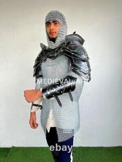 Halloween Medieval Knight Gorget pauldron Armor Suit Bracers Armor Larp Cosplay