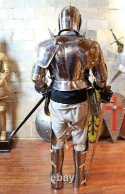 Halloween Medieval Knight Suit Of Armor Suit, Wearable Larp Crusader Armour