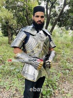 Halloween Medieval Steel Gothic Half Body Armor Suit Knight Cuirass Handmade