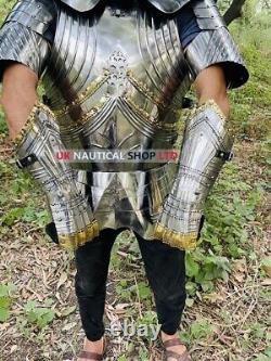 Halloween Medieval Steel Gothic Half Body Armor Suit Knight Cuirass Handmade