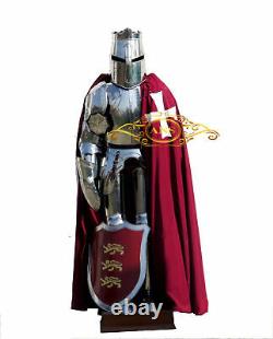 Halloween Medieval Templar Knight King Full Suit Of Armour Wearable Larp Costume