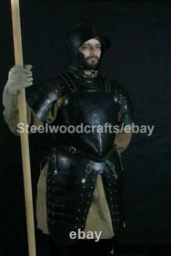 Hammered Steel Medieval Knight French Half Body Armor Suit Warrior Armor