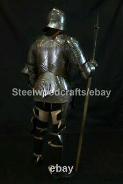Hammered Steel Medieval Knight Gothic Full Suit Of Armor HMB/SCA Armor